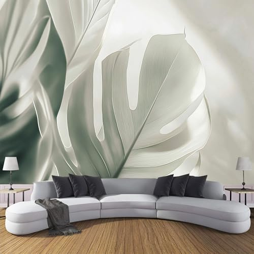 Fototapete, 3D Monstera Deliciosa 350X256Cm (B X H), Foto Tapete Schlafzimmer Wohnzimmer Moderne Wandtapete Motivtapeten Bildtapete 3D Effekt Wand Dekoration, Einfache Pflanze