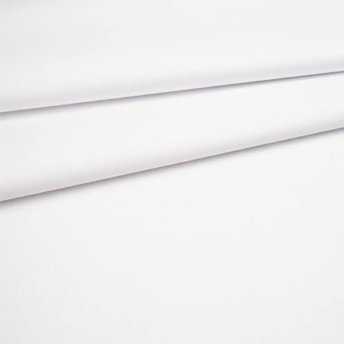 Fabreco Baumwollstoff Meterware Uni 5 M x 160 cm | 220 g/lfm – Weich, langlebig & hautfreundlich | Stoffe Zum Nähen & Dekoration | Fabric | Weiß