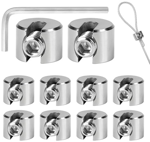 MIGUBIGU 10 PCS Morsetto per Cavo Acciaio 4 mm M8, Clip per Fune Metallica