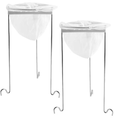 2Pcs Jam Strainer Set with Stainless Steel Jelly Strainer Stand and Nylon Bag, Reusable Easy Assembly iltering Tool Set for Straining Juice Yogurt Broth and Homemade Vinegar