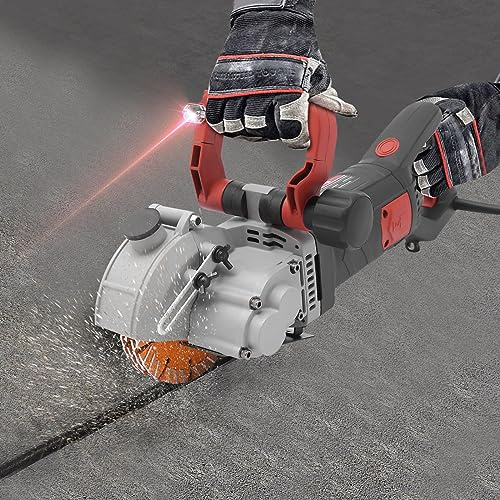 WFIETN - Elektrische Betonschlitzmaschine, 4800W Mauernutfräse, 6200RPM Schlitzfräse Mauerfräse, Betonschneider für professionelle oder tägliche Heimanwender, 220V