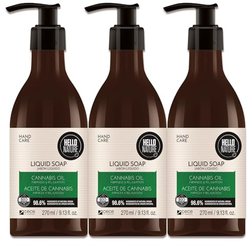 P-Beauty 3X Naturkosmetik Hand Flüssigseife mit Hanfsamenöl 270ml - Natürliche Handseife, Schaumseife für sanfte Reinigung, intensive Feuchtigkeit & geschmeidige Haut - Vegan & dermatologisch getestet