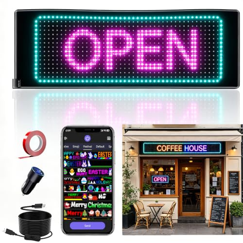 QXMH Devil Eyes Light: Devil Eyes LED Anzeigetafel(47*12CM) mit Bluetooth-App,Led Augen LED Anzeige Programmierbar Laufschrift Lichtschilder, Neonschild für Innen Außen Party Hochzeit Weihnachtsdeko