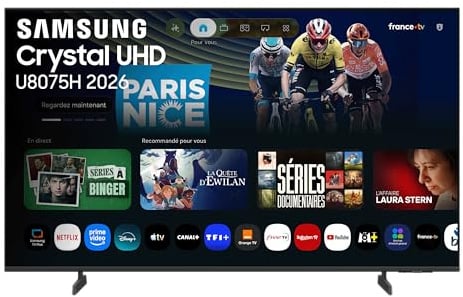 Samsung TV Crystal 4K AI U8075H 50 Smart TV con IA | Vision AI Companion, Crystal Processor 4K, Dynamic Sound Pack, Samsung TV Plus, Perfecto para cine en casa