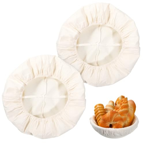 2 Stück Leineneinsatz für Brot Gärkörbchen Leinentuch Brot Backen | Bäckerleinen Brotkorb Stoff Gärkörbe Brotbackzubehör für Gärkörbchen Rund Gärkorb, Proofing Cloth For Bread