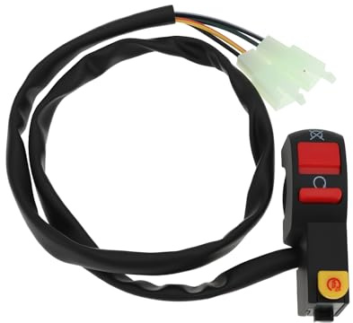 Briny River Bouton Coupe-Circuit pour Moto Tout-Terrain Connecteur Mâle 2+2 Fils Compatible avec Taotao 50-150cc Modèles