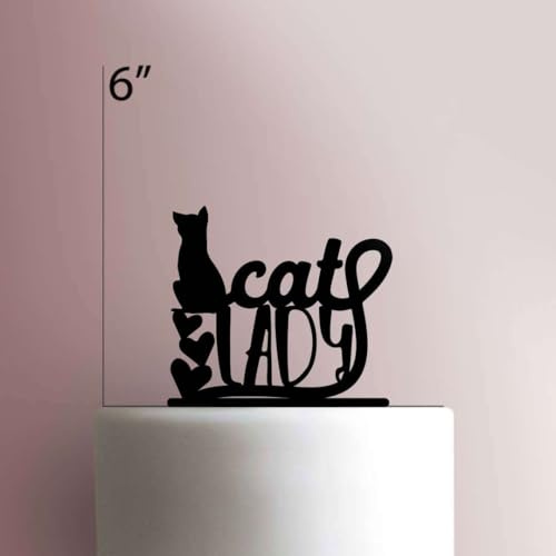 Tortenaufsatz Cat Lady, Acryl, 20,3 cm breit, Rot