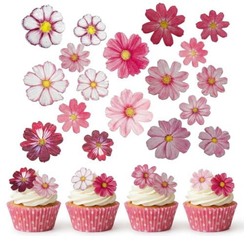 65pcs Fleurs Comestibles Décoration Gateau, Comestible Toppers pour Cupcake | Decoration Gateau Comestible, Desserts, Pâtisserie, Mariage, Cupcakes, Toppers, Garnitures Cocktails