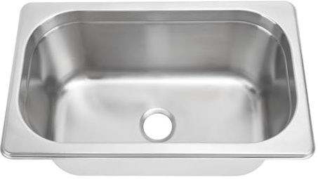 Horett Évier de Camping-Car Lavabo à Main Évier de Bar RV carré Poli en Acier Inoxydable 304 Drain encastré 40 Mm avec Taille 350 X 215 X 150 Mm pour Caravane Camping-Car