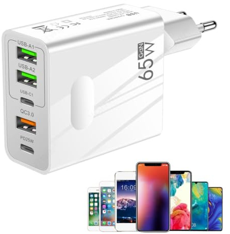 65W USB C Charging Station, Nitride Charger 65W Charger Socket | laptop for tablet console wireless earphone