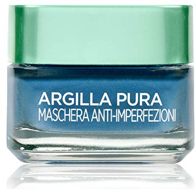 L'Oréal Paris Maschera per il Viso Argilla Pura Anti-imperfezioni con Alghe Marine, Agisce sui Punti Neri e Ristringe Pori, 50 ml