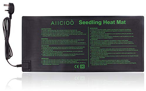 AIICIOO Estera de calefacción de plántulas – El calor suave continuo ayuda a la germinación en invierno impermeable invernadero almohadilla de calor para plantas (25 x 50 cm)