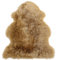 Reissner Lammfelle Schaffell Finn Naturform hoch-/langfloriger Teppich Couchauflage Bettvorleger (95cm auf der Lederseite entspricht ca. 115cm diagonal Fellseite) Hellbraun 95cm
