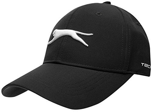 Slazenger Herren Tech Golf Cap Atmungsaktiv Logo Schwarz Herren