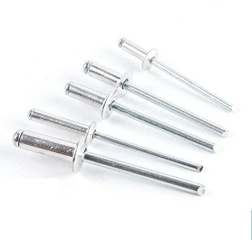 Supertool HA0892S Nieten SUPERTOOL Aluminium Popnieten Großer Flansch Offener Kuppelkopf Blindnieten 2,4/3,2/4/4,8 mm 50 Stück (4,8 x 25 mm)