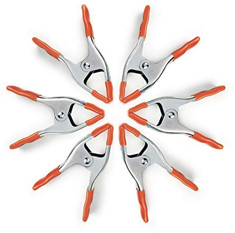PONY 6-Pack 6 Heavy Duty Spring Clamp Set, Squeezed Metal Spring Clip