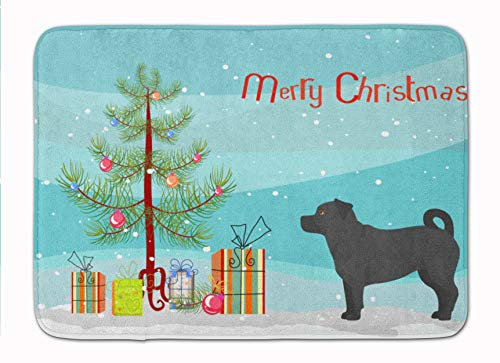 Caroline's Treasures Balck Jug Christmas Tree Machine Washable Memory Foam Mat doormats, Multicolor