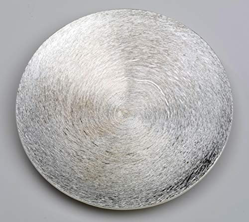 MaMeMi KERZENTELLER ALUMINIUM SILBER Ø 14 CM – runder Kerzenuntersetzer aus Metall, gebürstet, modern und schlicht – ideal für Adventskranz, Kerzenständer & Altarschmuck