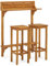 vidaXL 3-TLG Massivholz Balkon-Bar-Set Bartisch und Barstühle Sitzgruppe Balkon Outdoor Stehtisch und Stuhl Möbel Set Balkonmöbel Akazienholz