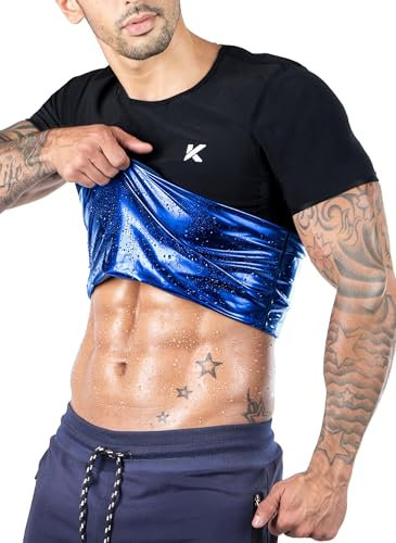 Kewlioo Sauna-Shirt für Herren – Wärmefang-Schweißweste, Saunaanzug für Herren, Kompressions-Workout-Schweißanzug für Fitnessstudio, Workouts, Schwarz, 4X-Large