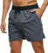 YuKaiChen Men's Swim Shorts Swimming Trunks ‌Board Shorts Water Repellent‌ Quick Dry Surfing Beach Shorts with Zipper Pockets and Mesh Lining Size 34 Black Grey