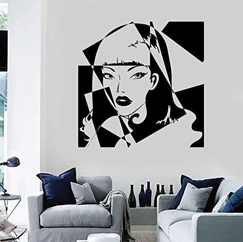 Wandtattoo Pop Art Mädchen Beauty Salon Schöne Frau Schlafzimmer Home Decor Vinyl Fenster Aufkleber Sexy Mode Wandbild 42X42 Cm