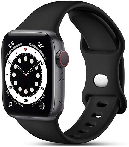CeMiKa Cinturino Compatibile per Apple Watch Cinturino 38mm 40mm 41mm 42mm 44mm 45mm 46mm 49mm, Silicone Cinturini di Ricambio per iWatch Series 10 9 8 7 6 5 4 3 2 1 SE, 38mm/40mm/41mm-M/L, Nero