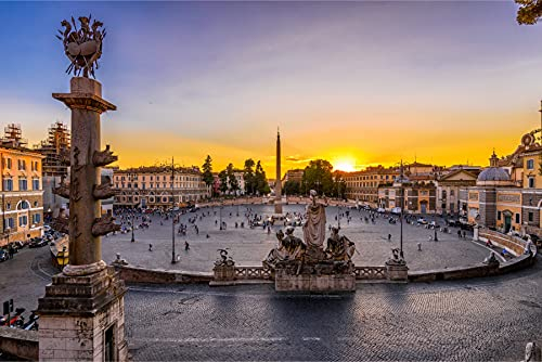 Muralo Vlies Fototapete 180 x 120 Stadt Rom Italien Tapete Gebäude Architektur Steinoptik Skulptur Wohnzimmer Schlafzimmer Wandbilder XXL Wand Br. 180 cm x Hö. 120 cm