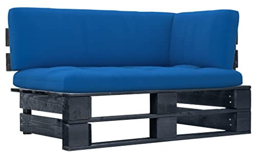 vidaXL Kiefernholz Schwarz Imprägniert Garten Ecksofa Modular Palettensofa Lounge Sofa Palettenmöbel Einzelsofa Gartensofa Gartenmöbel