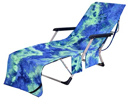 LIKEUDO Tragbare Abdeckung für Sonnenliegen, Mikrofaser, Handtuch, Reisen, Lounge, Stuhl, Handtücher, Sonnenliegen, Mikrofaser-Handtuch, schnell trocknende Bezüge (grün)