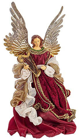 Magie di Natale Angelo per presepe statuetta con vestiti in velluto 36 cm decorazione natalizia