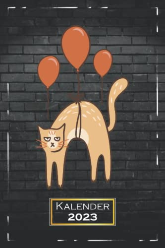 2023: Katzenmotiv, Katze A5 (6x9) | Softcover | 1 Woche auf 2 Seiten | mit Monatsübersicht & Kontakttabelle | Haustier | qd2