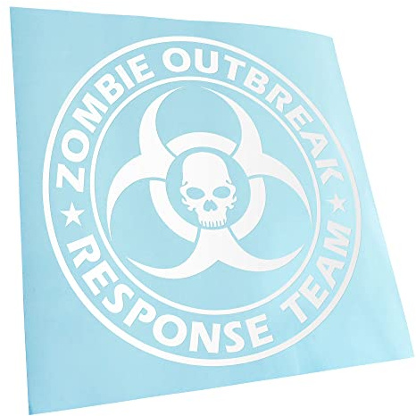Kiwistar - Autoaufkleber - Weiß - 30x30cm Zombie Outbreak Skull - Heckscheibe Auto Aufkleber wetterfest für Kfz LKW Mofa Truck - Sticker außen selbstklebend Tuning Zubehör für Fenster Fahrzeug Scheibe