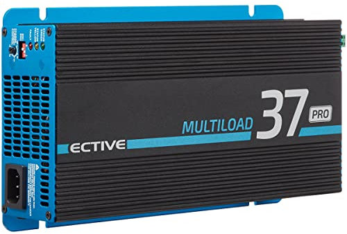 ECTIVE Ladegerät - 37,5A, 500W, 35-150Ah, stufenlos regelbar - Batterieladegerät für 12V oder 24V Nass, Gel, AGM, LiFePO4 Batterie, Erhaltungsladegerät für KFZ, Auto, Motorrad, Rasenmäher