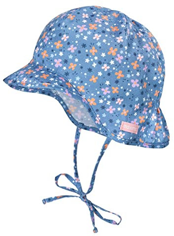 maximo Mädchen Mütze/Schildmütze mit Bindeband 35500 115500 in blau, Kleidergröße:39, Farbe:Blau