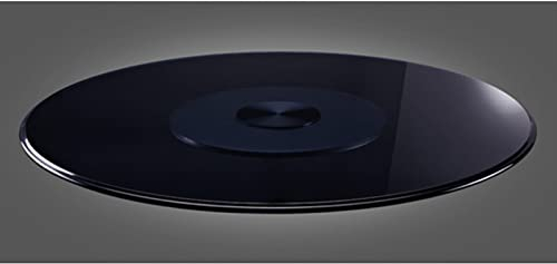 GLTZEN Table à Manger en Verre trempé Plateau tournant Lazy Susan Plateau tournant Plateau de Service Rond 60-100 cm Plateau de Service pour Un Partage Facile de Tous Les Aliments (Color : Black co