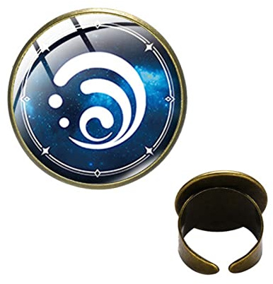 XJruixi Spiel Genshin Impact Auge Gottes Vision Element Verstellbarer Cosplay-Ring Schmuck Requisite