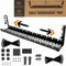 No Drill Under Desk Cable Management Tray - Extendable 16 to 31 Sturdy Steel Desk Cord Hider Raceway - Under Desk Cable Tray Holder with 38 Wire & Cable Rack Organizer Accessories - Black