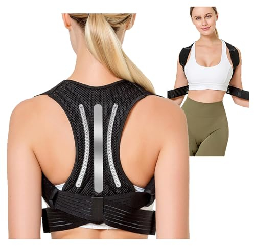 MeLtor Haltungstrainer, Ruckenhalterung Korrektur Atmungsaktiv,Leicht Und Verstellbar, Rückengurt Gerade Haltung Schmerzlinderung Von Nacken,Schulter,Rücken,S