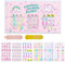 144Pcs Kids Press on Nails Children Girls Short Artificial Fake Nails No fading Stable Quick Stick on Cute Rainbow Unicorn Pre Glue Full Cover Acrylic Nail Tip Kit Gift Kids Nail Decoration (Unicorn)