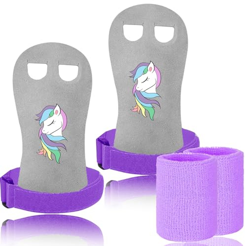 LOVMEAD Sporthandschuhe für Reckhandschuhe Kinder Schützt Hand Handfläche mit Armbändern Paar, Stangengriffe Handflächenschutz Handgelenkstütze für Kettlebells Sport Workout Übung Sportlich