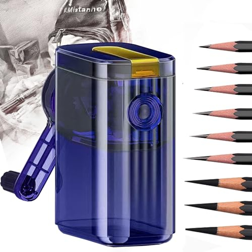 MZSX Pencil Sharpener, 7 gears adjustable, Hole Quality Zinc alloy knife holder, Desktop Sketch art special pencil sharpener, suitability child student, School, Classroom, Office, Home, study