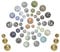 NETPROSHOP Schwimmkugeln, Dekokugeln schwimmend, Porzellan, Durchmesser 4-6-7,5 cm, Farbe:Fleur-Silber, Auswahl:6 cm