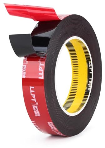 LLPT Doppelseitiges Klebeband Montageband | 25MM*5.5M | Wasserdicht Schwarz Schaumstoffband | Fotorahmen Aufhängebänder für Poster Auto Heimdekoration Nagelboxen(G595225mm)