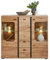 Highboard in Altesche massiv, Old Artisan Oak Optik FSC-zertifiziert - Moderner Wohnzimmerschrank mit Schubladen und LED-Beleuchtung - 145 x 134 x 38 cm (B/H/T)