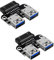 SVRITE USB 3.0 Motherboard Adapter 19/20 Pin auf Dual USB 3.0 Typ A Buchsen Konverter, Schwarz, 15 Gramm, 9x9x1 cm, 2 Ports, PC Kompatibel