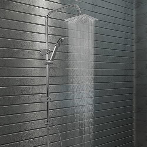 Rantry Ensemble de douche à double tête avec douchette à main en acier inoxydable 1056