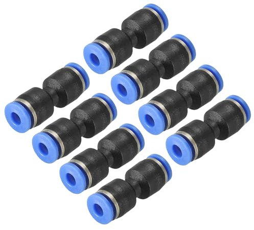 QUARKZMAN Steckverbinder Anschlussstück 4mm Rohr AD Schnellverschluss Luft Linie Schlauch Rohrverbindung Gerade Pneumatisch Steckverbindung Schwarz 16Stk