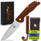 Wolfgangs RAVUS Zweihandmesser Klappmesser aus feinstem D2 Stahl und Ebenholz-Griff - Legale mitführbares Taschenmesser Klappmesser - Outdoor Survival Messer - Klappmesser Outdoor + Leder Holster