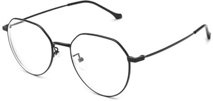 Lairesen Mode Metall Myopie Brille Herren und Damen Retro Kurzsichtigkeit Fernbrille (schwarz, -1.0)